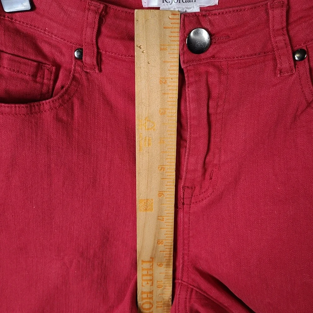 K Jordan Jeans‎ Womens Size 8 Red Skinny Fit Cotton Blend Casual Denim Pants